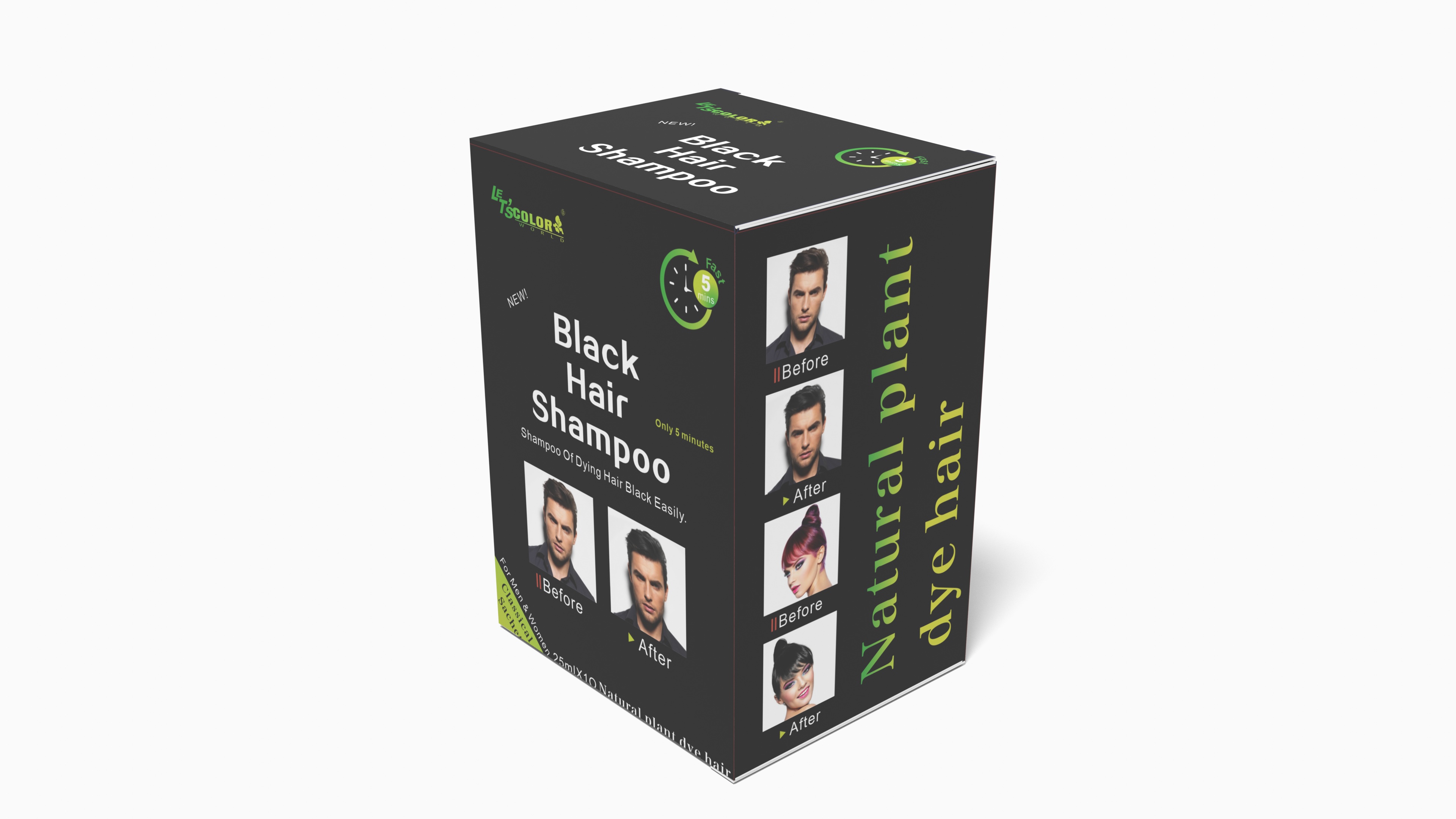 Black Enhancing Hair Color Shampoo para Takpan ang Gray na Buhok